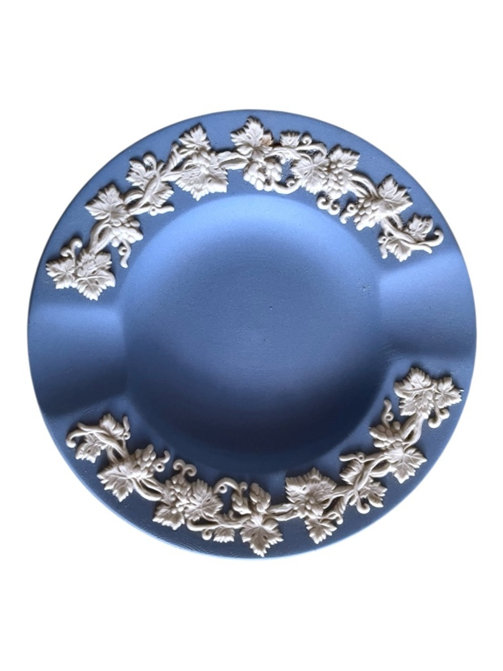 Vintage Wedgwood Blue Jasperware Ashtray Trinket Dish Unglazed Stoneware England